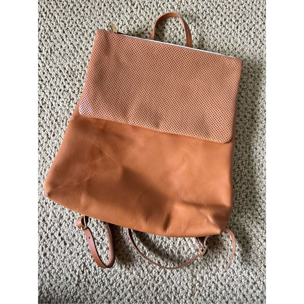 Clare V Tan Leather Backpack
